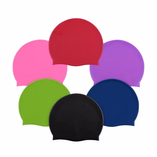 Многоцветная силиконовая шапочка для плавания для взрослых. Индивидуальная силиконовая шапочка для плавания.
